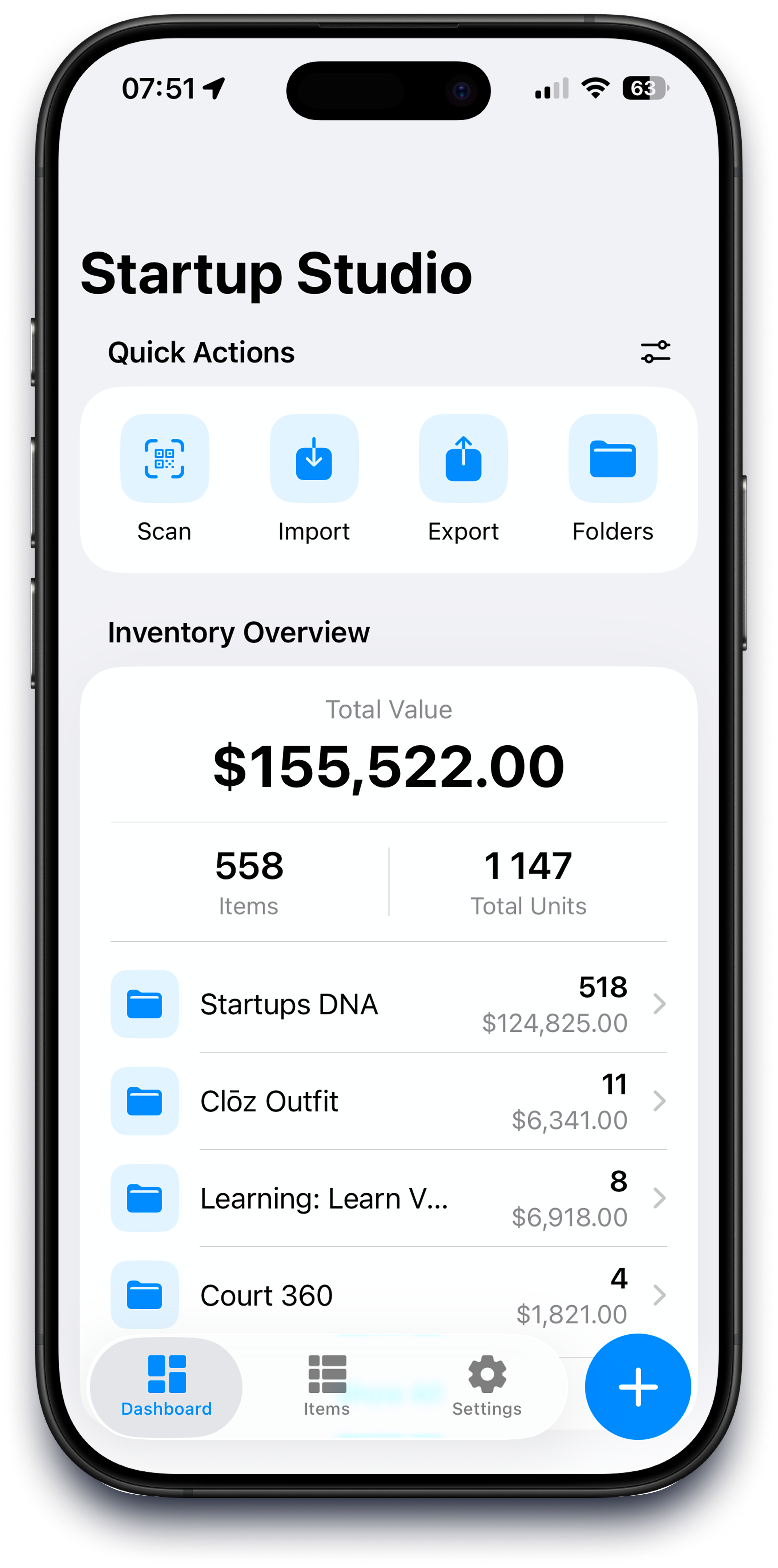Assetsy App Dashboard